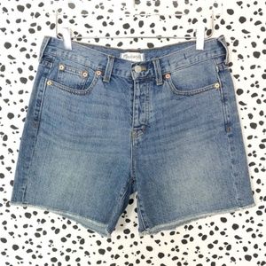 Madewell Raw Hem High Waist Denim Blue Jean Shorts